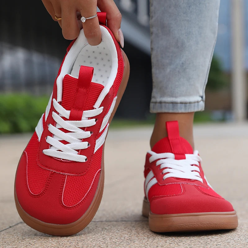 Lightweight Comfortable Sneakers for Women Fashion Striped Lace Up Sports Shoes Woman Casual Breathable Green Sneakers Plus Size