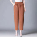 Ice Silk Cotton Linen Harem Pants Women's Summer Thin High Waist ular Carrot Casual Dad Pants 2025  Color Women's Pants