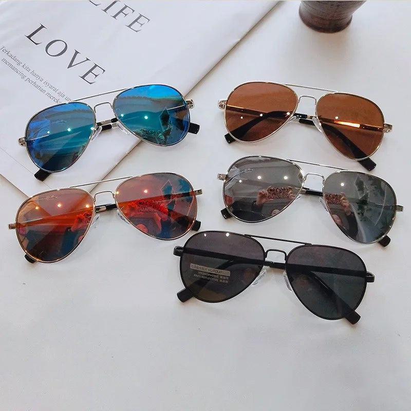 Metal Children Sunglasses Vintage Square Sun Glasses Outdoor Cute Girl Boy Fashion Glasses Protection Classic Kids Sunglasses