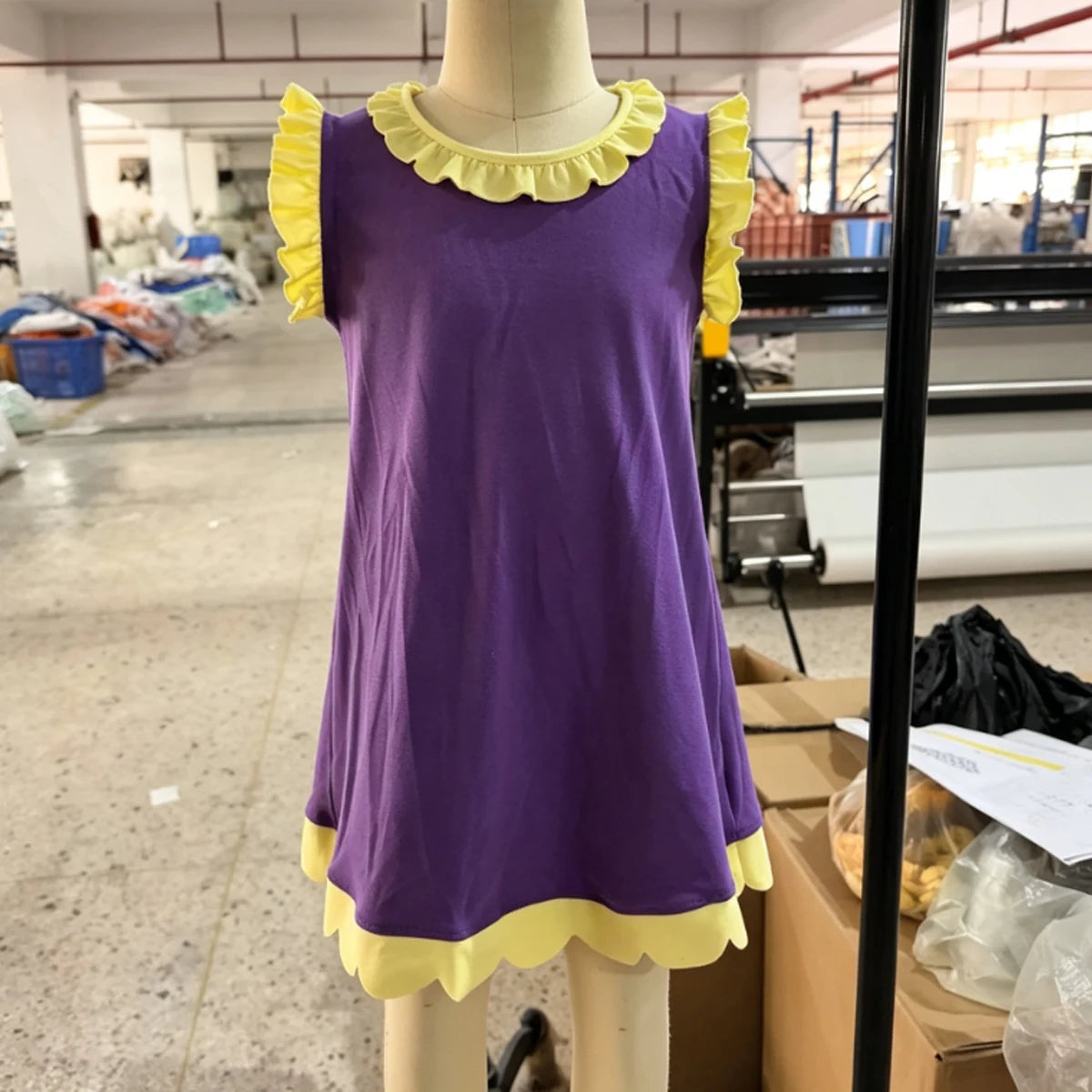 Kids Dress Clothes Baby Girls Sleeveless Fashion Comfy Scallop Knee Length Dresses Toddler Boutique Children Clothing Wholesale