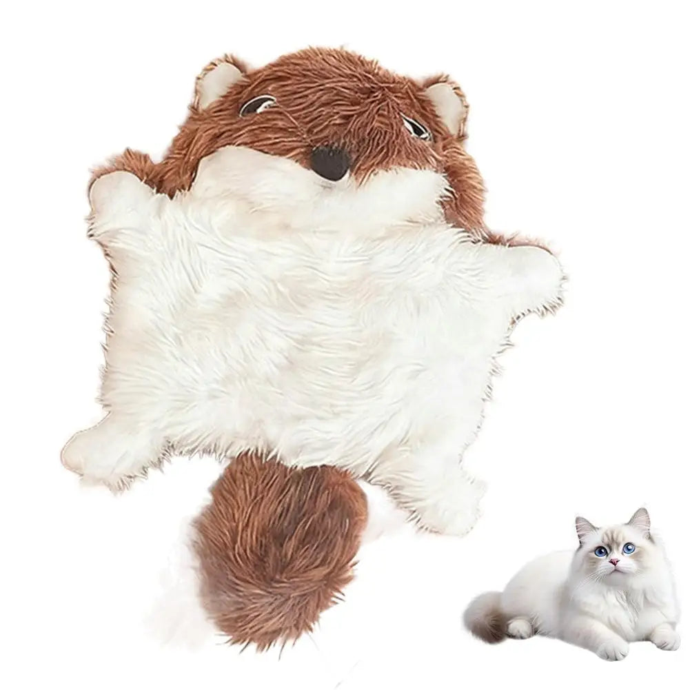 Pet Plush Toy Funny Plush Flying Squirrel Cat Toy Interactive Cat Teaser Toy for Chewing Teething Puppy Pet Playtime