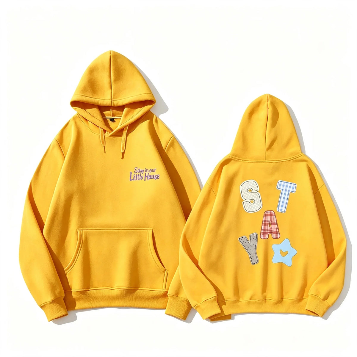 Hoodies STAY In Our Little House Kpop Fashion Star Same Letter Print Sweatshirt High Quality Cotton Thick T Shirt
