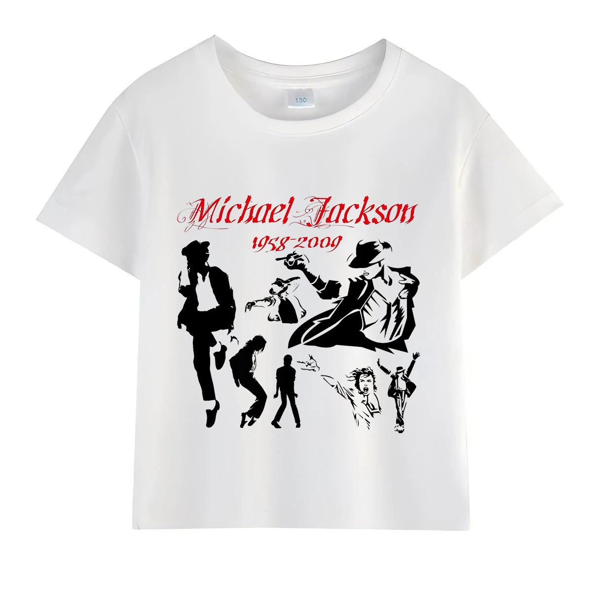 Kids Michael Jackson Rock N Roll T-Shirt Children's Fashion Crew Neck Top Summer Casual Clothes for Baby Boys And Girls