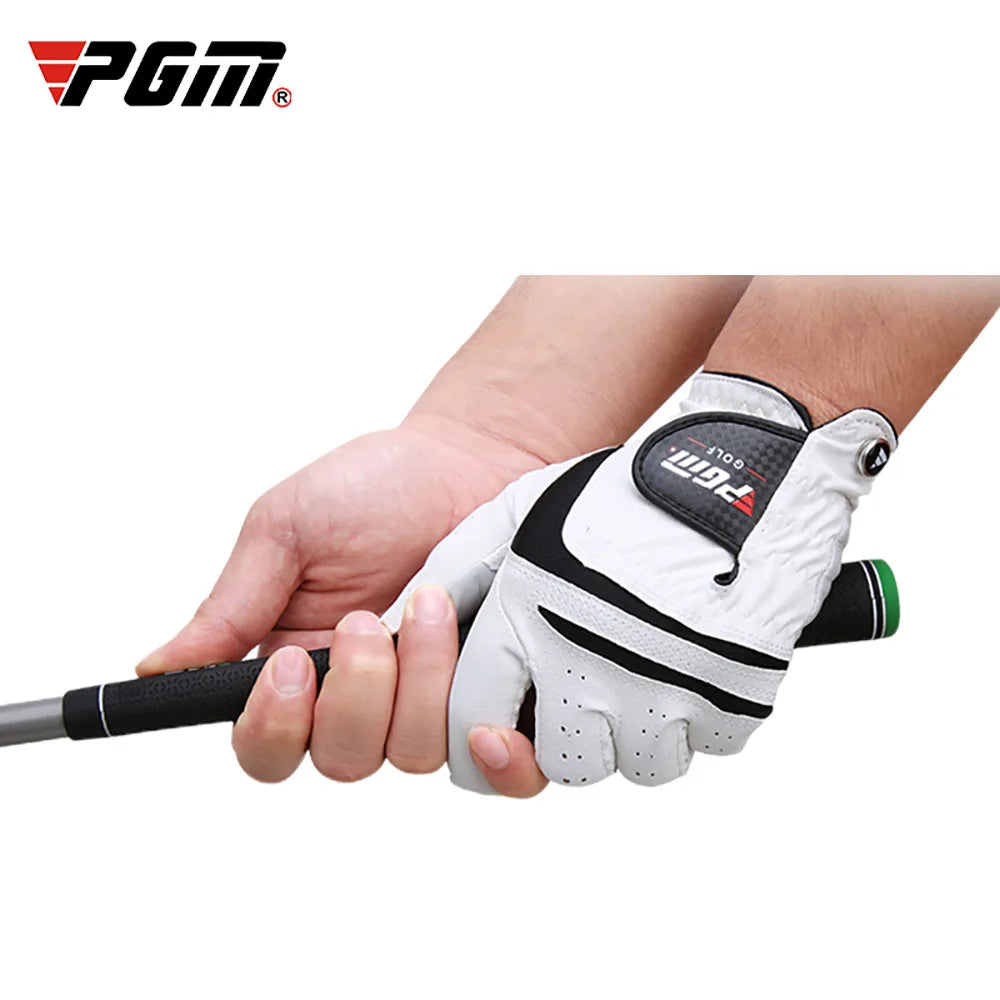 Men Golf  Gloves White Breathable Kid-lambskin Genuine Leather Sport Hand Glove Wear Single Left Right Handed Batting ST022