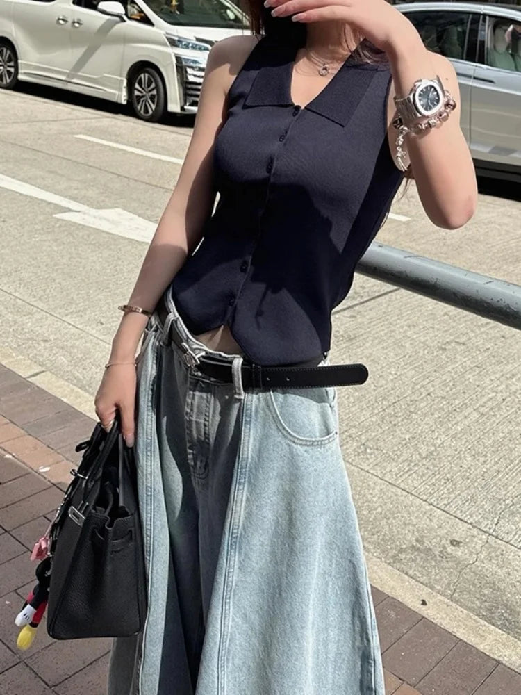 American Retro Knife  Denim Jeans Women High Waist Loose Fit Four Seasons Casual Style Summer New Streetwear Lantern Pants