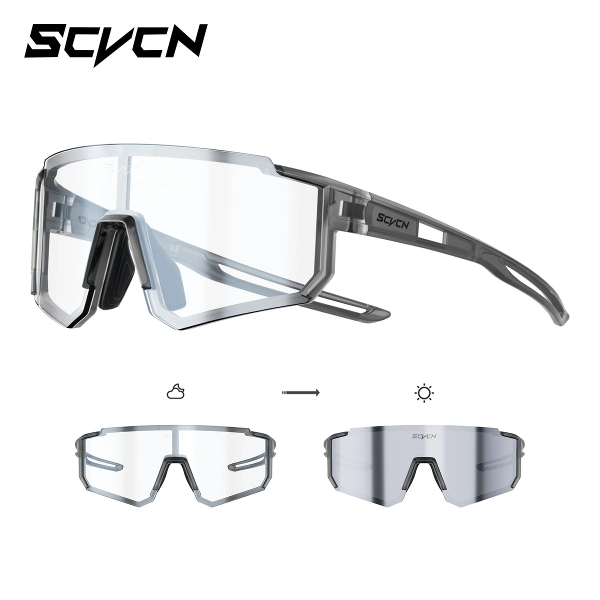 SCVCN Children Sports Glasses Kids Road Bikes Cycling Eyewear Photochromic UV400 Goggles Outdoor Cycling Teenager Sunglasses