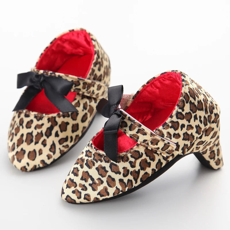 10CM/10.5CM Fashion Infant Newborn Baby Girl High Heels Shoes Princess Bow First Birthday Party Shoes Photo Props Shoes
