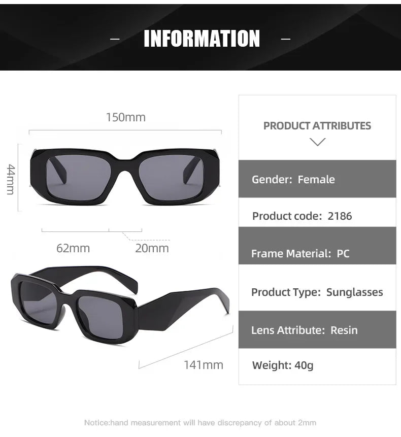 New Sunglasses for Men Women Trendy Sun Glasses Goggle Man Brand Designer Square Glasses Shades Female Eyewear Oculos