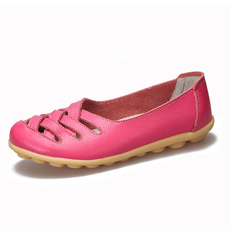 Loafers For Women 2021 Hollow Out New Moccasins Women'S Ballet Flats Pu Leather Female Shoes Woman Loafers Tenis Feminino
