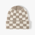 Winter Hats for Woman New Men Beanie Knitted Hat Girl Black White Check Plaid Chess Beanie Gorros Warm Bonnet Ladies Casual Cap