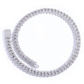 Hip hop Men's Necklace High end Diamond Cuban Chain Square Claw Set With Shiny Stone Brass Miami Women's Jewelry