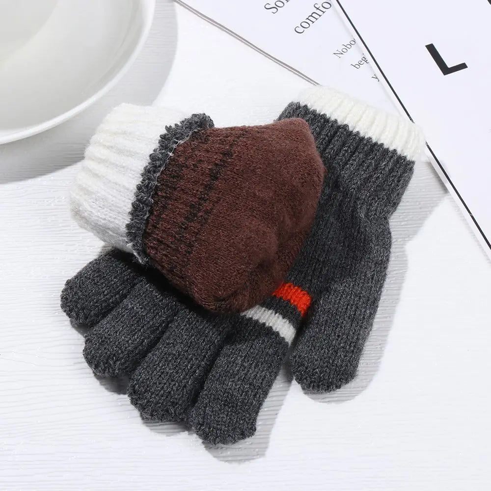 Kids Gloves Winter Full Finger Gloves Knitted Soft Children Mittens 6-12Y Boys Girls Gloves Thick Keep Warm Autumn Glove