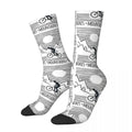 Funny Crazy Sock for Men Mountains Trails Downhill MTB Hip Hop Harajuku Bicycle Bike Pattern Printed Boys Crew Sock Casual Gift
