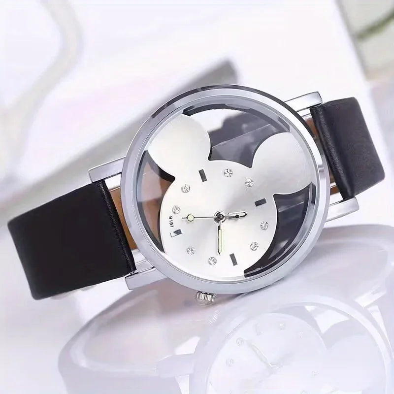 Cute Cartoon Watch for Kids and Girls - Fashionable and Simple Quartz Wristwatch with PU Leather Strap - Perfect Gift Idea