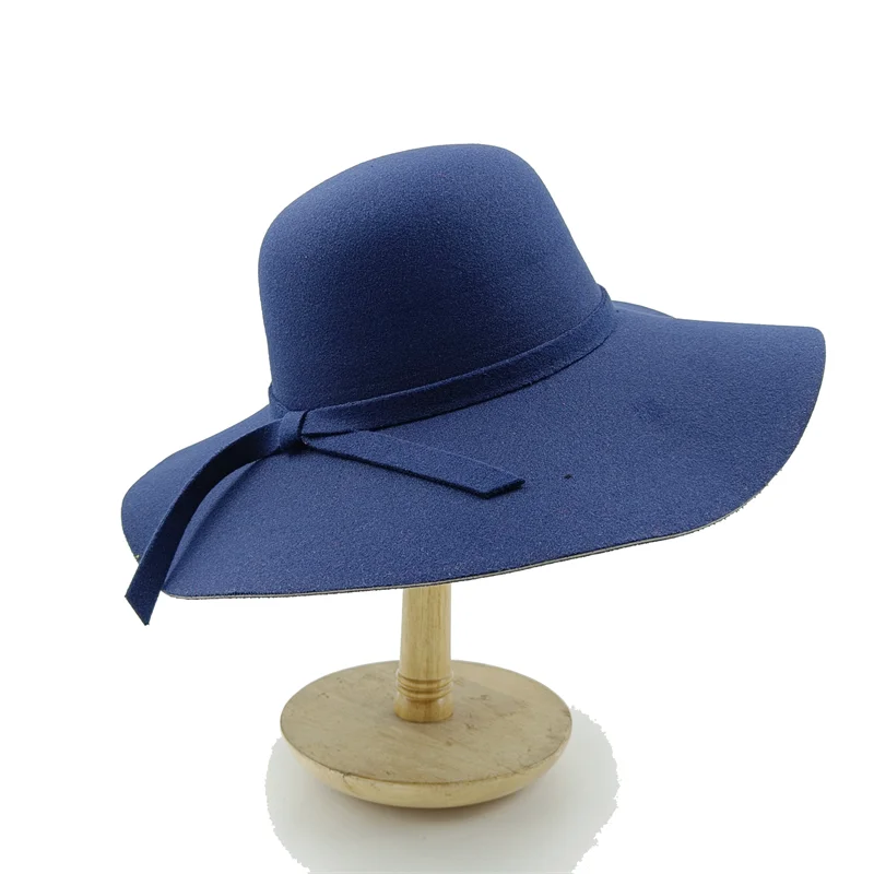 Women Hat  Autumn Winter Vintage Floppy Hat Women Elegant Felt Fedora Hat Wide Brim Sun Cap British Style Fedoras Felt Floppy