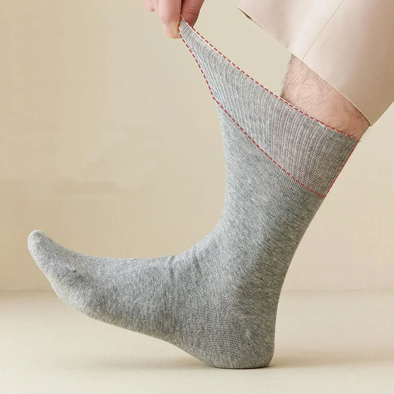 Plus Large Size Man Short Socks Business Cotton Solid Loose Elderly People Sweat-Absorbing Anti-Bacterial Breathable Warm Socks
