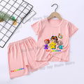 Cocomelons Pajamas Suit Kids Boys Girls Nighty Wears Cool Summer Loungewear Short Sleeve T-shirt Shorts 2pcs Soft Birthday Gift