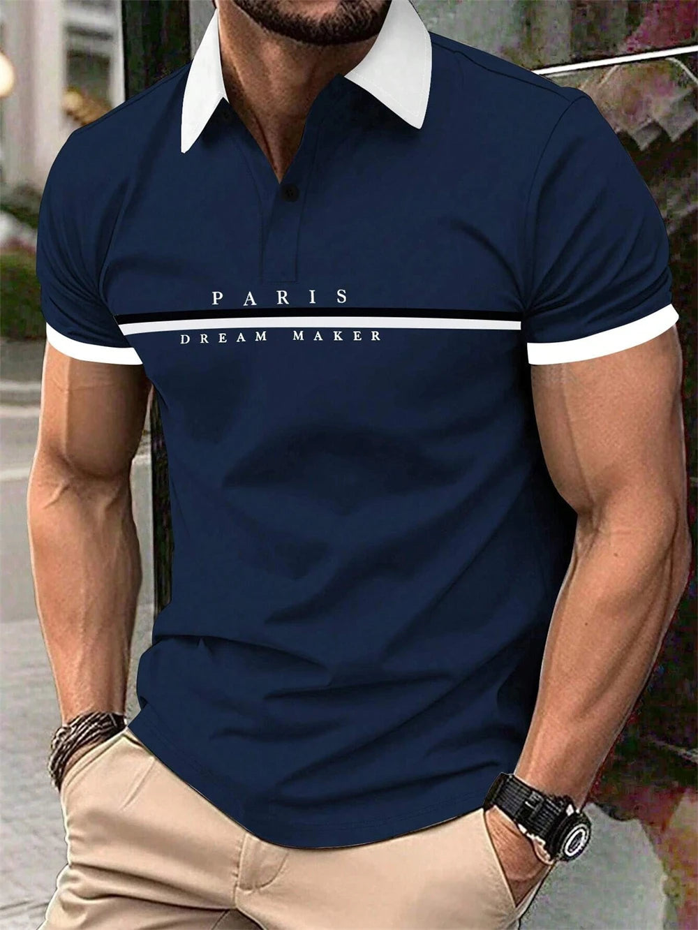 Letter Men's Summer Polo Shirt Breathable Golf Polo T-Shirt Sport Hiking Shirts Casual Work Short Sleeved Male Business Clothes