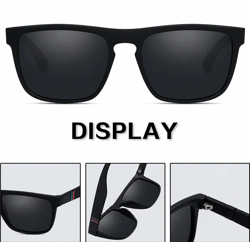 Polarized Sunglasses for Men Women Luxury Square Frame UV400 Driving Fishing Cycling Walking Beach Outdoor Sports Sun Glasses