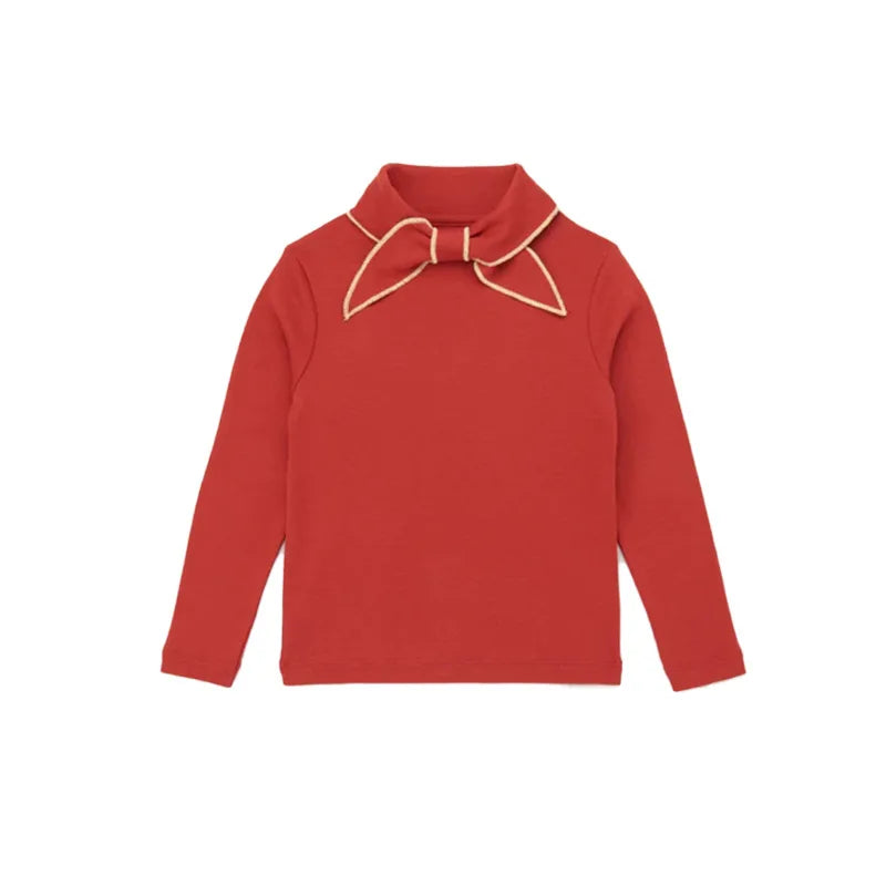 Kids' Sweater Set for Autumn & Winter 2025 MP Series - Girls' Tie-Front Shirt, Popcorn Knit Top, Skirt and Shawl Set