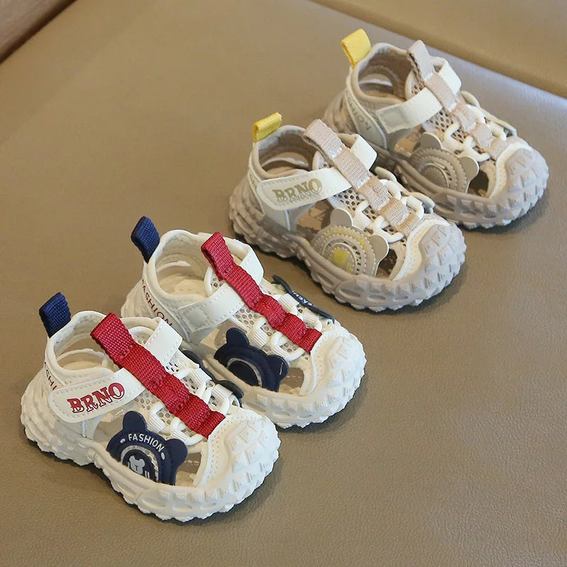 Children's Sports Sandals 1-4 Years Old Blue Hollow Breathable Boys Girls Casual Shoes Light Purple Soft Non-slip Kids Sneakers