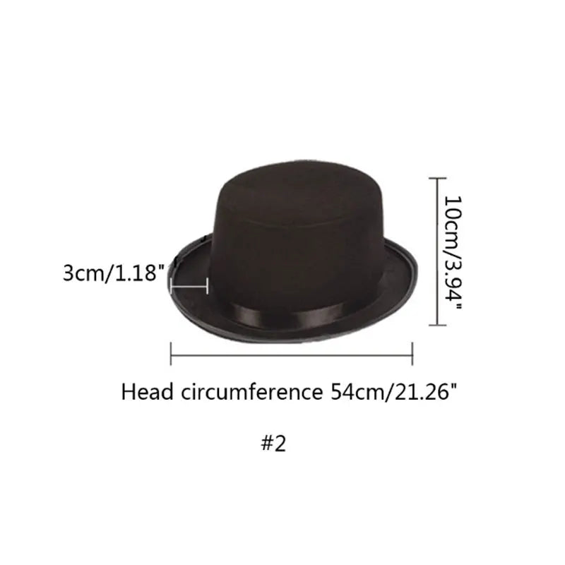 Kids Retro Top Hat Boys Girls Role Play Magician Hat Rave Party Halloween Cosplay Props Stage Show Accessories Children Headwear