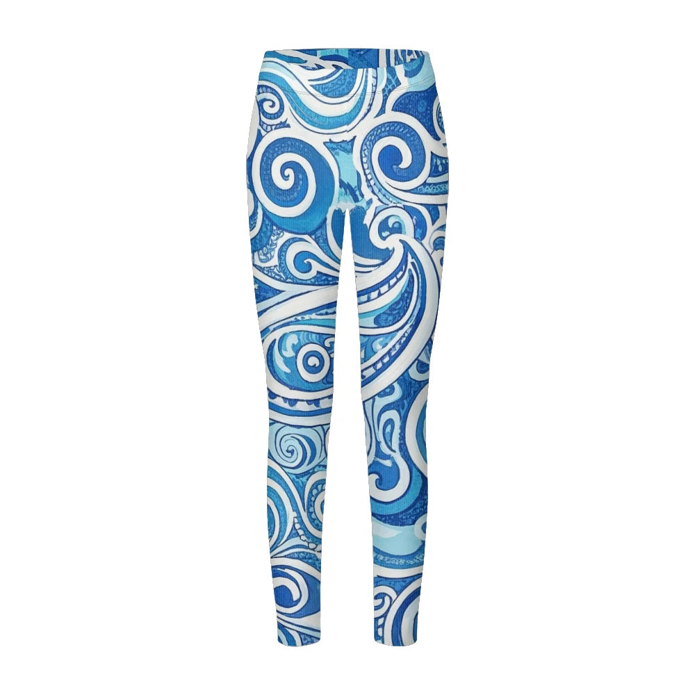 Women High-Waisted Vintage Paisley Print Sports Leggings Full Length Athletic Pants for Yoga Fitness and Casual Boho Chic Wear