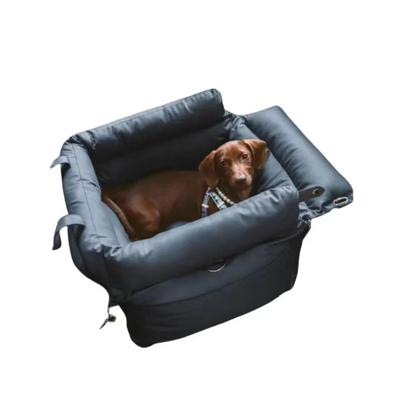 Car Pet Bed, Washable PU Leather Dog Mat, Portable Waterproof Bite-Resistant Small Dog Bed, Non-Slip Pet Car Supplies for Cats
