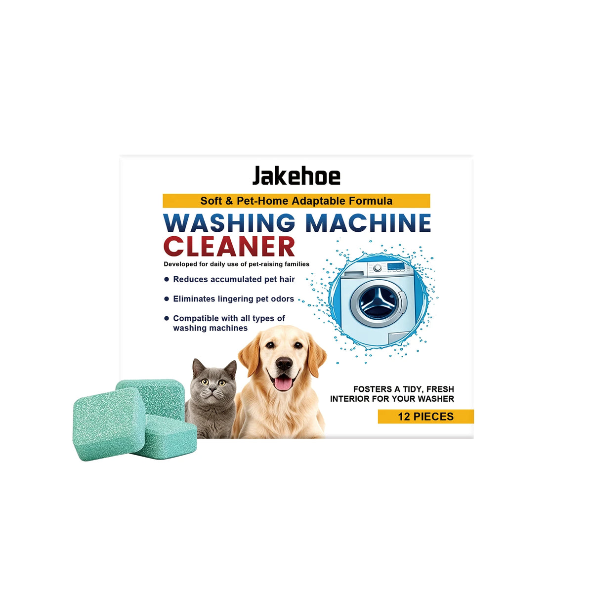 Pet Owners Washer Cleaning Tablets 12 Count Effervescent Formula Deep Cleansing Tank Remove Pet Hair Odor Remover Septic Safe