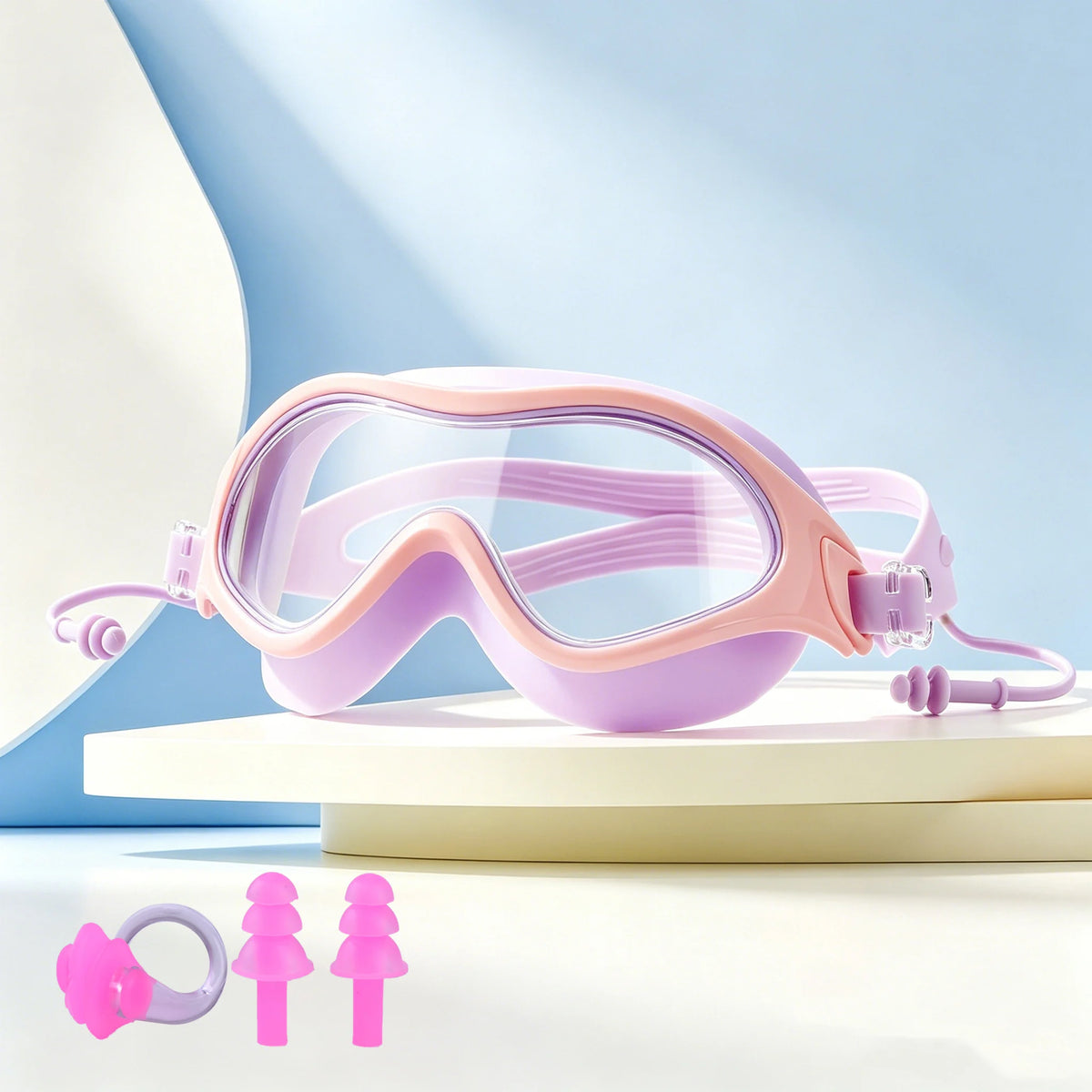 Children Swimming Glasses Boys and Girls Big Frame Anti-Fog Kids Pool Mask Water Swim Eyewear Silicone Diving Goggles