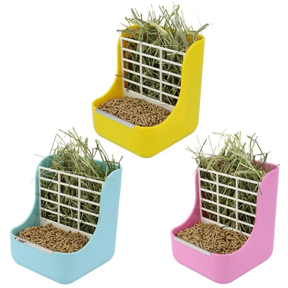 Food Container Pet Feeding Rack for Grass Guinea Pig Hamster Feeder Small Animal Supplies Rabbit Hay Feeder Rabbit Feeding Bowl