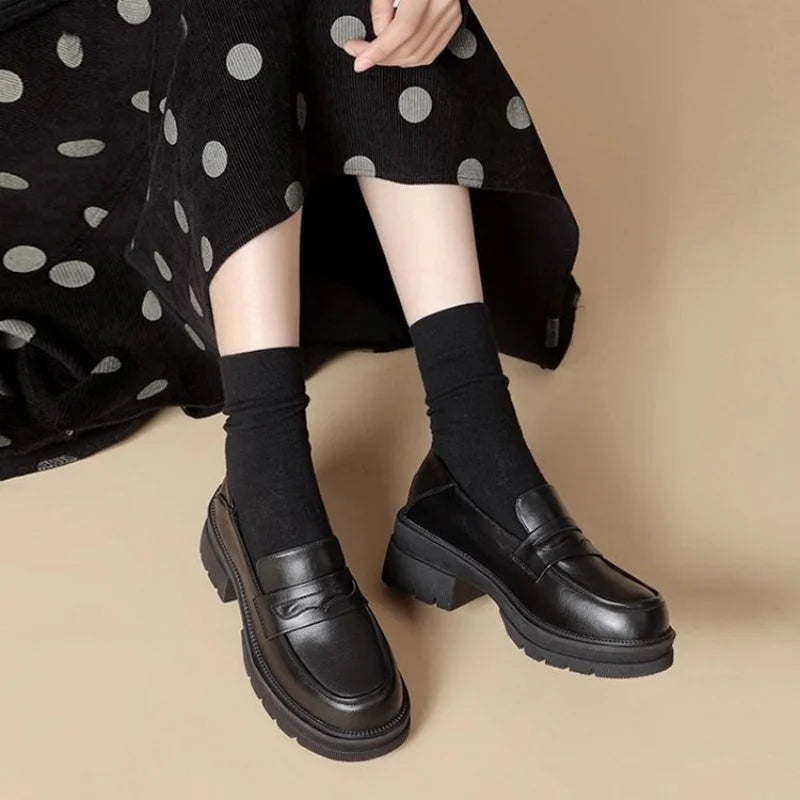 Women's Platform Loafers, All-Season British Style Espadrilles, Fashionable Commuting and Daily Wear, Retro Comfortable Design.
