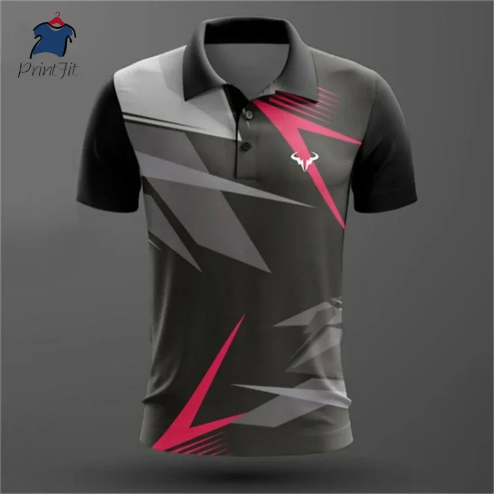 Summer polo shirts, golf shirts, buttoned breathable, quick-drying, sweat-absorbing short-sleeved men's clothing, summer sports