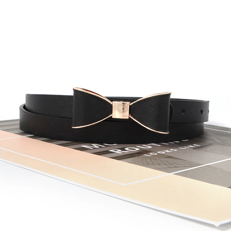 Women's Belts New Bow Solid Color Simple Elegant GentleVersatile Belt Dress Fashionable Girls  Jeans Accessories