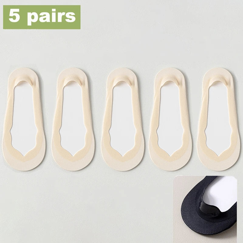 Women Socks Girl Lady Spring Summer Thin Ice Silk Non-slip Do Not Fall Off Sweat-absorbing Traceless Breathable Invisible Socks