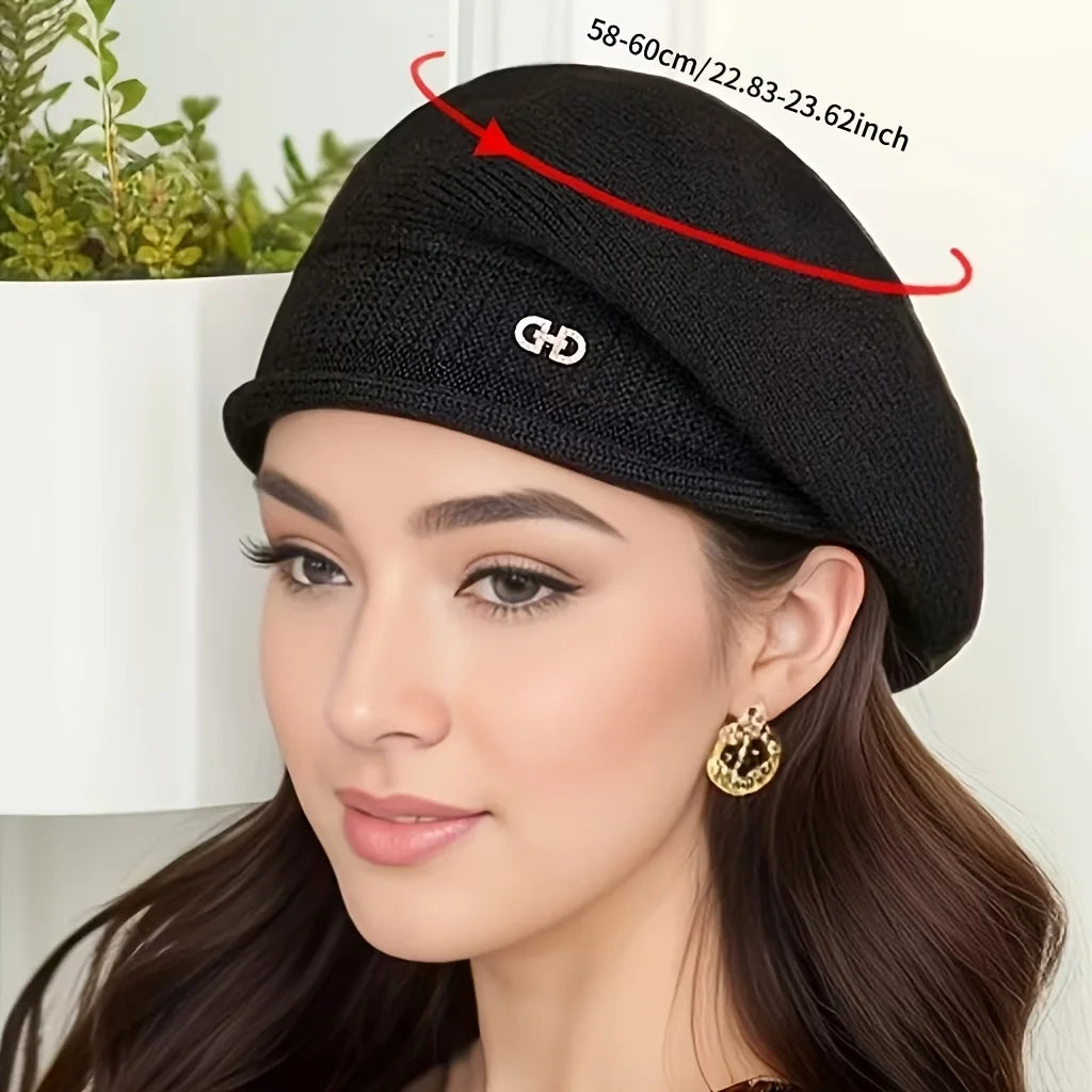 1 Piece of Fashionable and Versatile Knitted Hat for Women in Autumn and Winter, Comfortable and Warm, Wearable for Cycling
