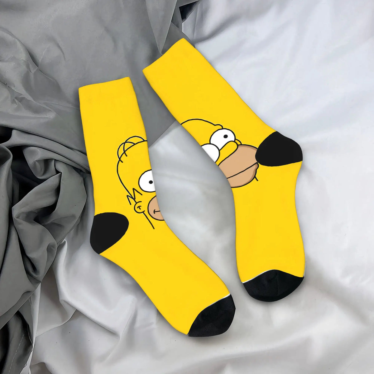 Homer S-Simpsons And Friends Meme Stockings Novelty Socks Unisex Men Breathable Socks Autumn Running Pattern Anti Socks Gift