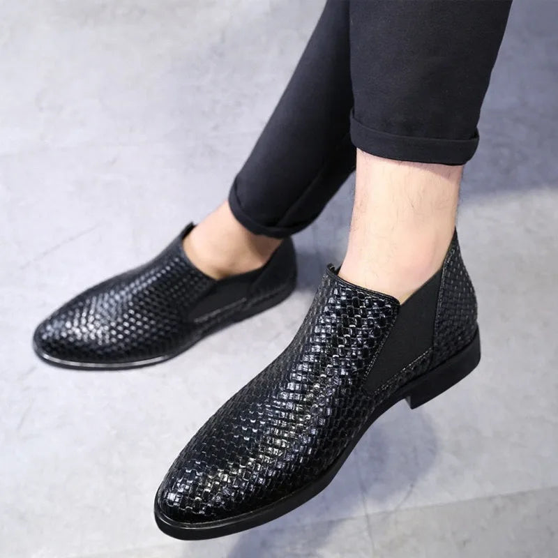 Black Men's Boots Luxury High Quality Chelsea Boots Male Leather High Top Casual Shoes designer Classic Business Men Ankle Boots