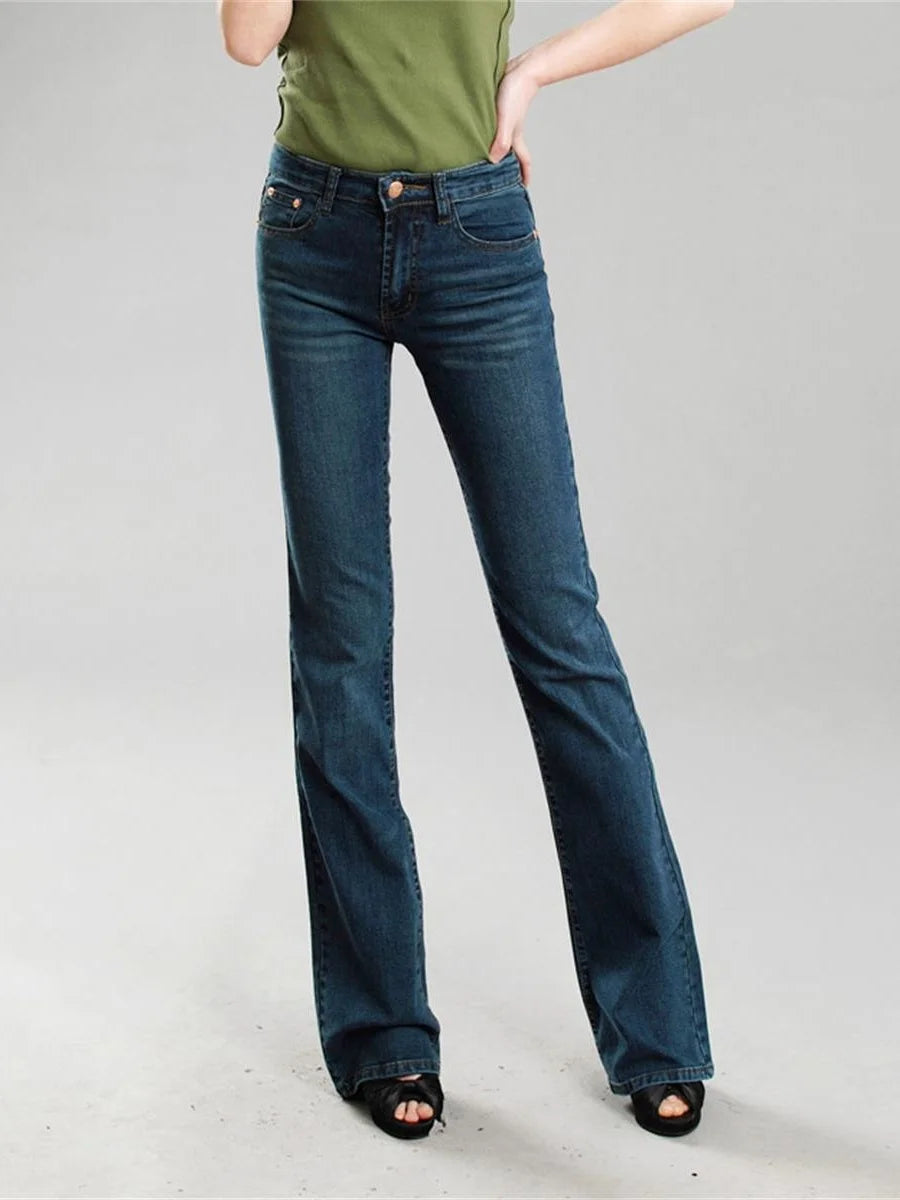2026 High-Quality Women's Spring/Summer Mid Waist Micro Flared Jeans Fashionable And Comfortable Casual Pants