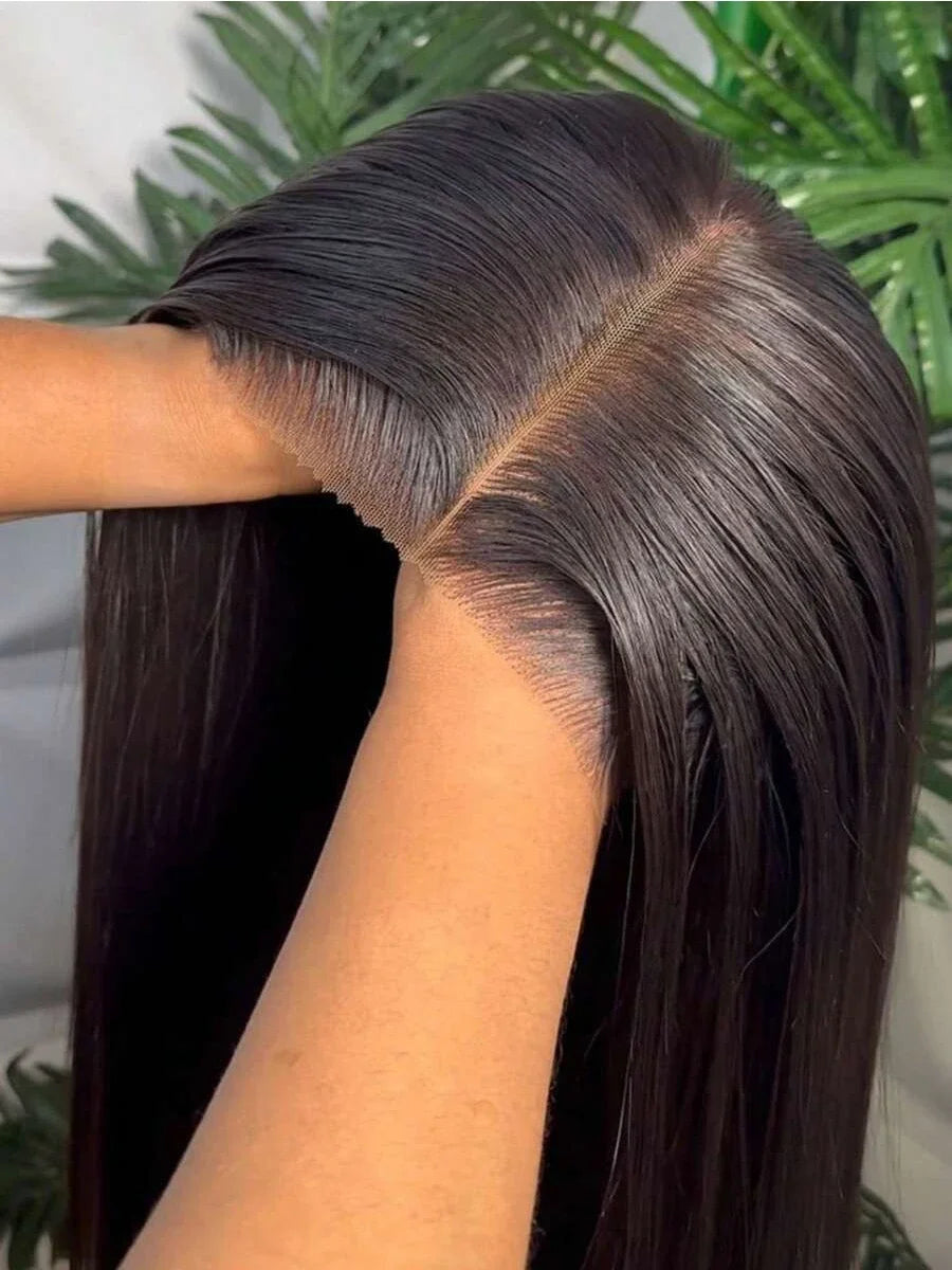 Wear And Go Glueless Straight Human Hair Wigs Pre Plucked Pre Cut Lace Front Wigs For Black Women