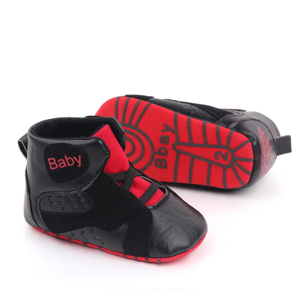 High Top Baby Sneakers Soft Sole Non-slip Comfortable Baby Boy Baby Girl Football Basketball Sports Shoes Infant Toddler Shoes