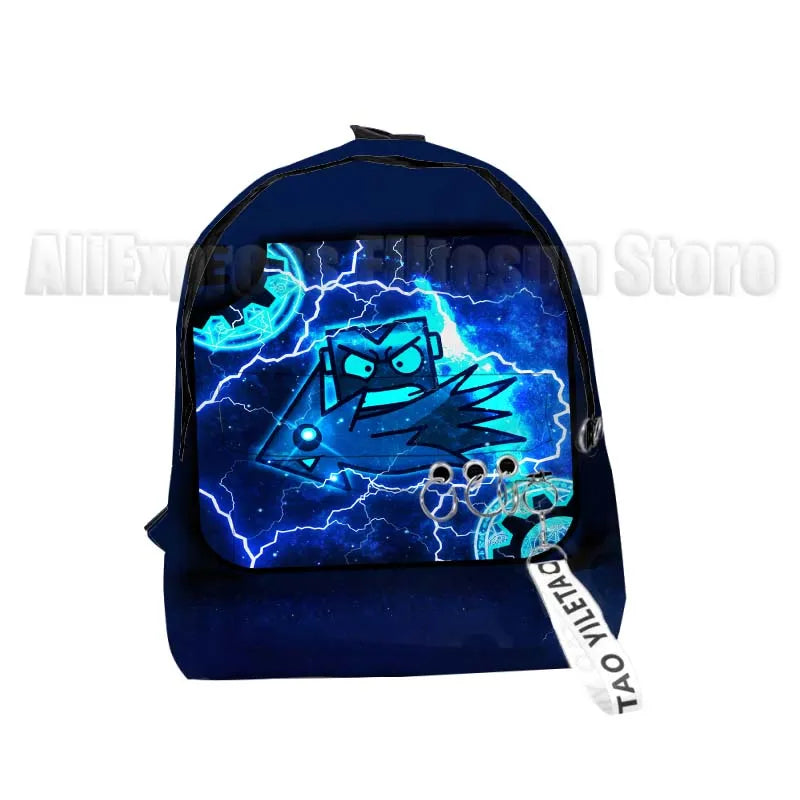 Kids Angry Geometry Dash 3D Print Backpacks for Girls Boys Cartoon Anime Bookbags Students School Bags Children Knapsacks Gifts