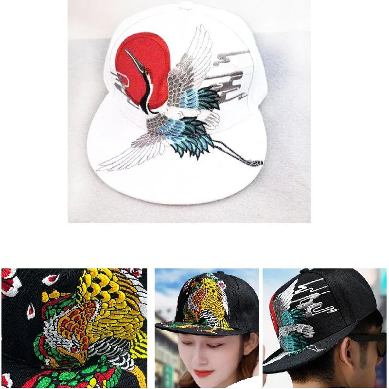 Men Baseball Cap Flat Hats  Embroidery Flat Top Hat Men Women Outdoor Leisure Hip Hop High Street Big Head Plus Size