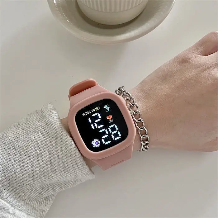 LED Sports Watch For Kids - Digital Electronic Watch For Elementary Students, Outdoor Waterproof Activity Timepiece