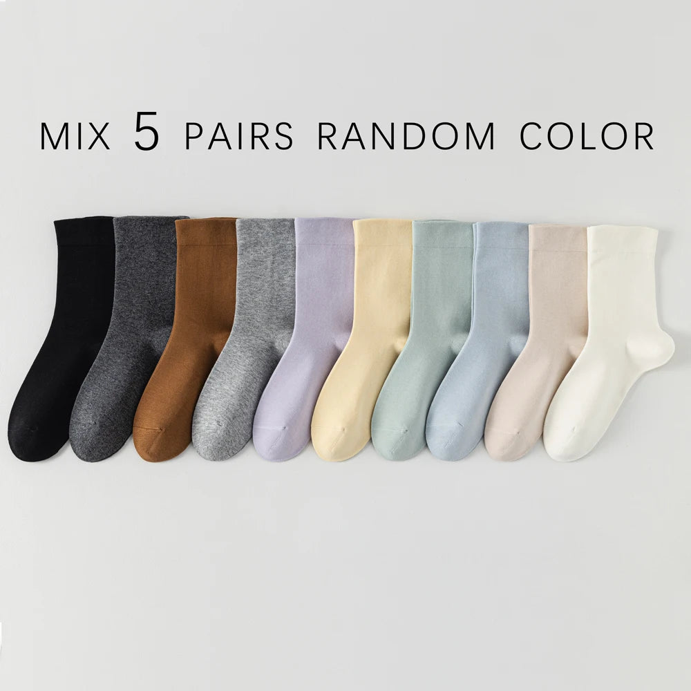Cotton Seamless Stackable Socks for Women - Wear as Slouch or Straight, Non-Binding Cuff, Ideal Gift for Elderly & Moms-to-Be