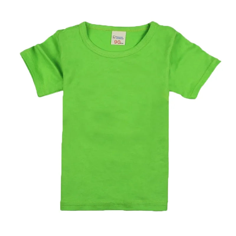 2-16 Years Boys Tshirts Cotton Short Sleeve Girls Clothes Summer Solid T-shirt Teenage Children Tees Kids Korean Top Baby  Cloth