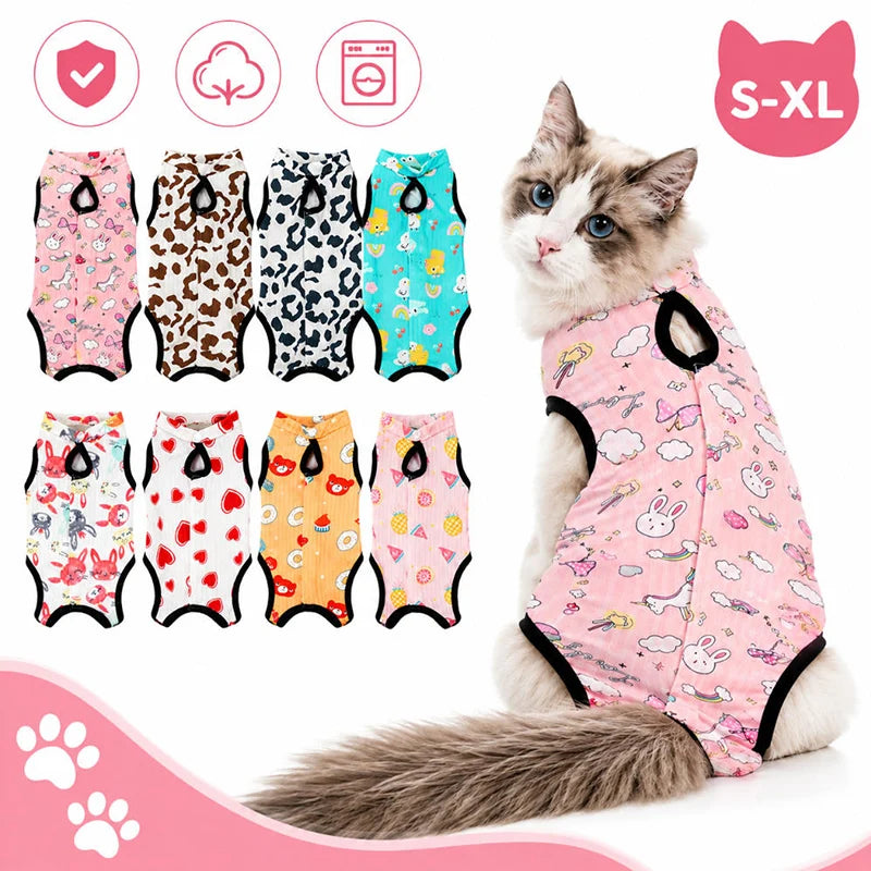 Cat Dog Anti-Licking Vest Pet Care Clothing Kitten Weaning Sterilization Suit High Elastic Surgery After Recovery Care Clothing