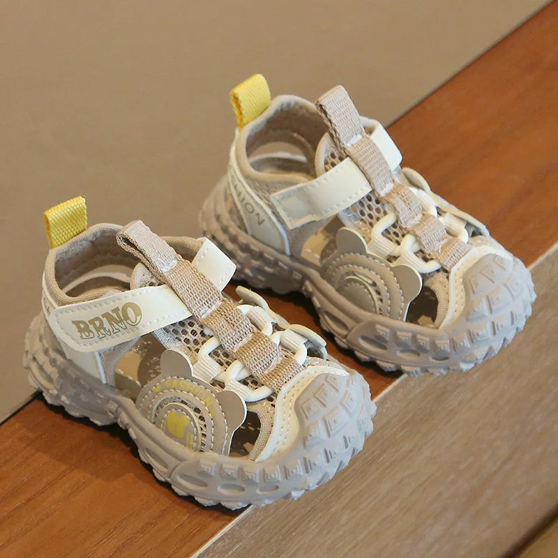 Children's Sports Sandals 1-4 Years Old Blue Hollow Breathable Boys Girls Casual Shoes Light Purple Soft Non-slip Kids Sneakers