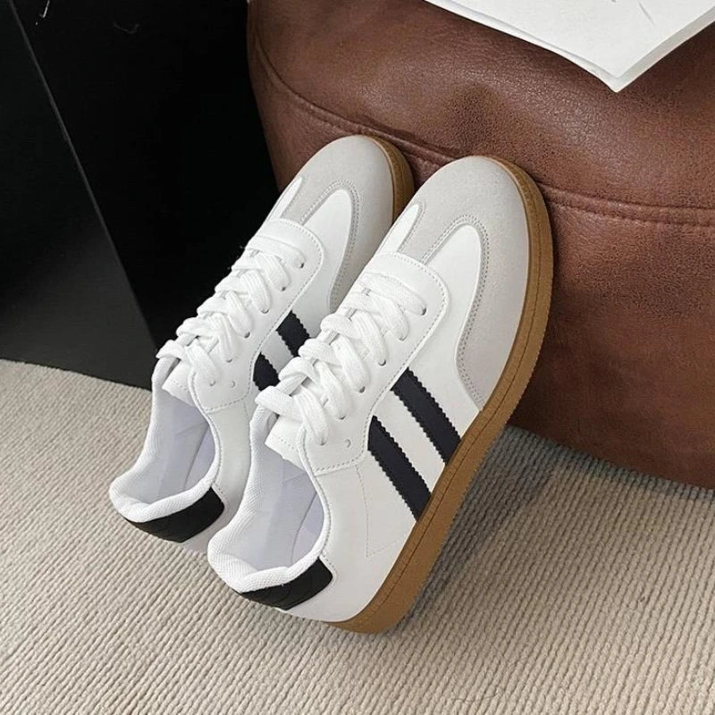 Women Tennis Sneakers Flats Ladies Fashion Lace-Up Vulcanized Shoes  Autumn Outdoor Trainers Student Board Shoes Women  Footwear