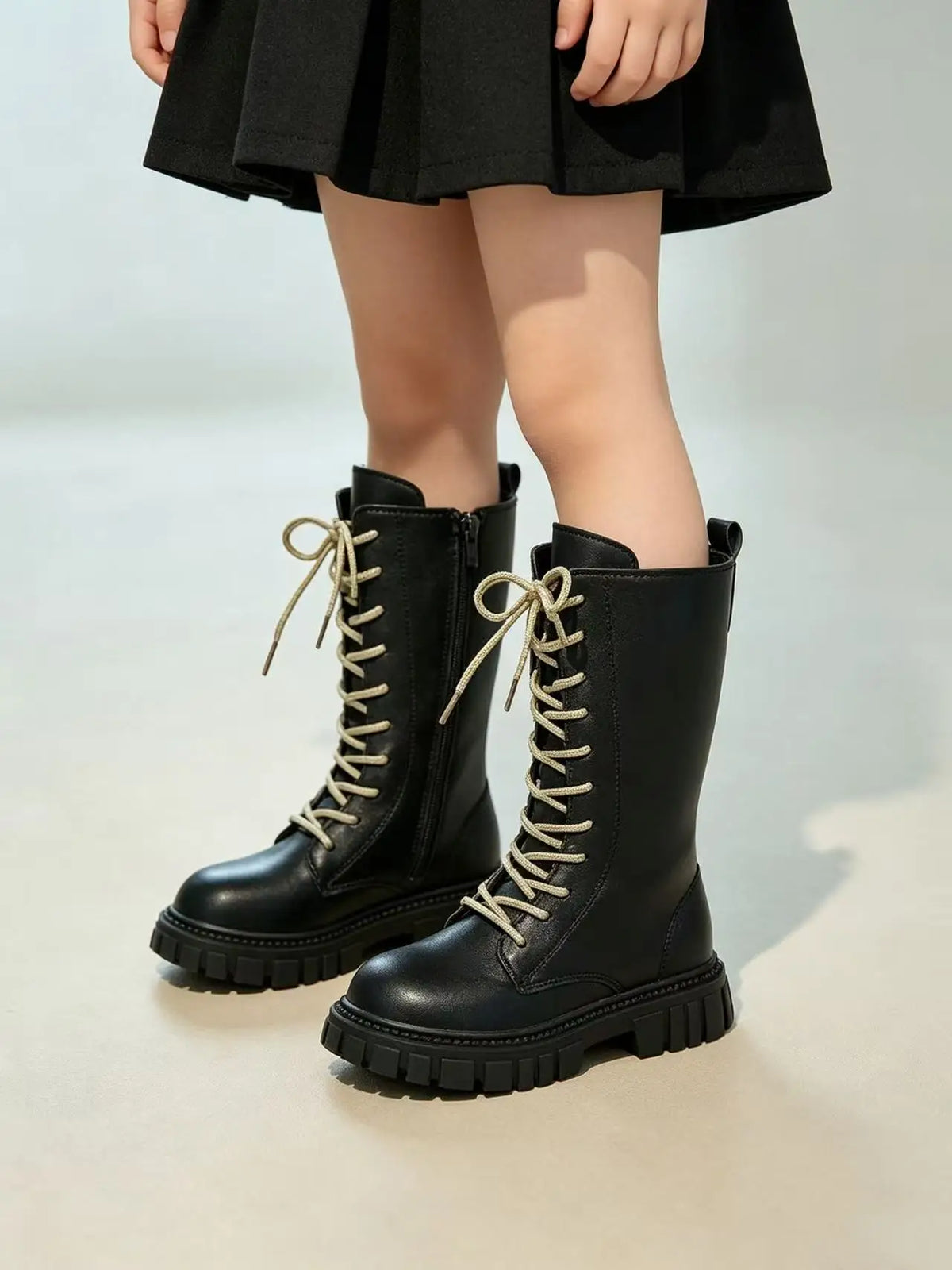 Childrens Fashion Boots 3-18 Years Old Boys Girls Tall Boots Autumn Winter Style British Style Kids Princess Long Boots Shoes
